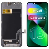 Display cu Touchscreen JK pentru Apple iPhone 13, cu Rama, Versiune LCD In-Cell IC Movable, Negru