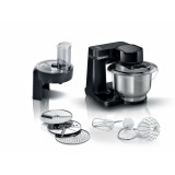 Robot de bucatarie, Bosch, 700W, 4 nivele, Bol de amestecare din otel inoxidabil, Negru
