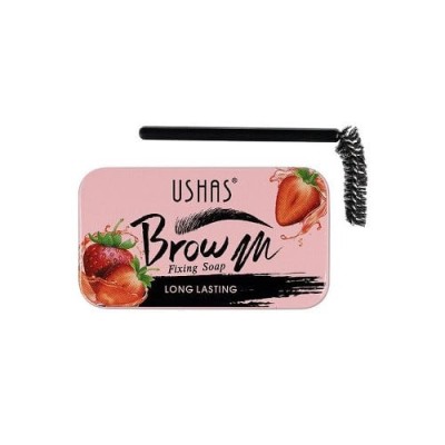 Sapun stilizare sprancene, Ushas, Brow Fixing Soap, Pensula inclusa, Strawberry foto