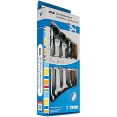 Unior 161/2CS - Set chei combinate 8-19 mm 6 bucati clichet reversibil tija articulata foto