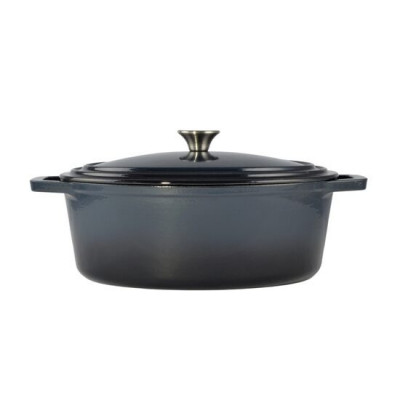 Oala de fonta emailata cu capac, maner din inox, 6 L, Perfect Home foto