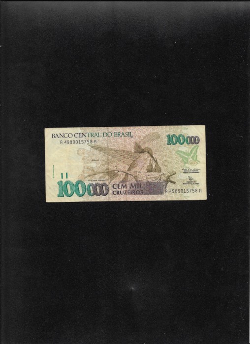Brazilia 100 000 100000 cruzeiros 1992 seria4989015758