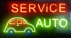 Reclama LED - SERVICE AUTO - de exterior, 44x24cm foto