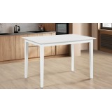 Masa living si bucatarie Bali, MDF, structura lemn masiv, 4 persoane, 112x72x74 cm, alb