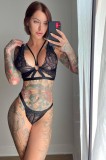 N826-1 Set 2 piese lenjerie sexi din dantela si benzi elastice