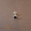 Cercel Unisex Argint 925 cu Cristal Zirconia Negru Patrat, 4 mm, SaraTremo