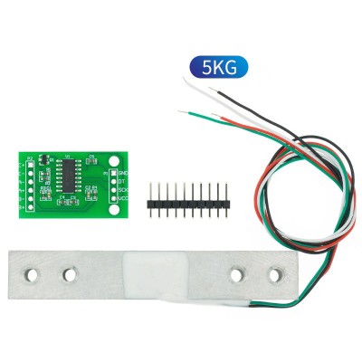 Modul HX711 24bit AD + 5kg aluminum alloy scale weighing sensor (h.7474E) foto