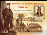 ROMANIA 2021, Revolutia lui Tudor Vladimirescu, colita neuzata, MNH, 2328A, Nestampilat