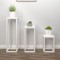 vidaXL Set suport de plante, 3 piese, alb, lemn masiv de pin 822268
