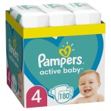 Scutece Active Baby XXL Box Marimea 4 pentru 9 -14 kg, 180 bucati, Pampers