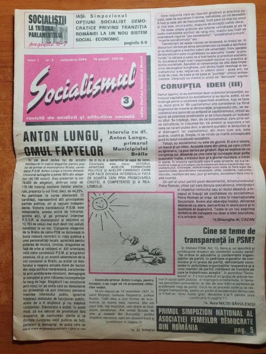 socialismul noiembrie 1994-revista de analiza si atitudine sociala