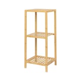 Cumpara ieftin Etajera depozitare si organizare KL271, cu 3 rafturi, lemn, multifunctional, natur