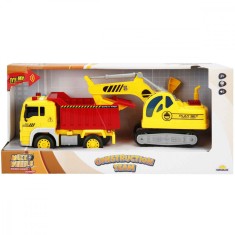 Set vehicule de constructie, Maxx Wheels, Excavator si camion, 1:20