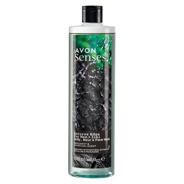 Gel de duș 3 &icirc;n 1 Natures Edge &ndash; Revigorare pentru corp, păr și față