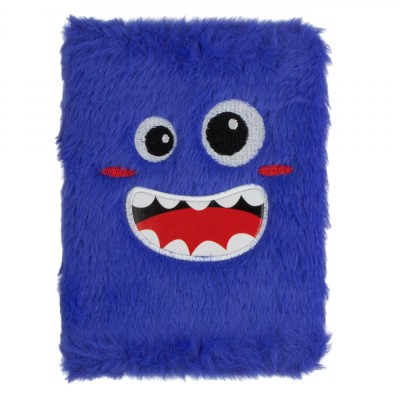 Carnet Notițe A6, Monstru, Copertă Imitatie Blană, Albastru, 80 File foto