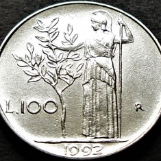 Moneda 100 LIRE - ITALIA, anul 1992 * cod 898 - modelul mic