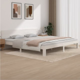 Cadru de pat, alb, 200x200 cm, lemn masiv de pin, vidaXL