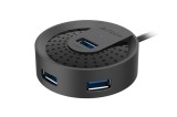 HUB extern A4TECH, porturi USB-A: USB 3.0 x 4, conectare prin USB , cablu 1.0 m, negru, &quot;HUB-30-BK&quot; (timbru verde 0.8 lei)