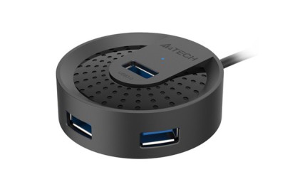 HUB extern A4TECH, porturi USB-A: USB 3.0 x 4, conectare prin USB , cablu 1.0 m, negru, &amp;quot;HUB-30-BK&amp;quot; (timbru verde 0.8 lei) foto