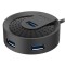 HUB extern A4TECH, porturi USB-A: USB 3.0 x 4, conectare prin USB , cablu 1.0 m, negru, &quot;HUB-30-BK&quot; (timbru verde 0.8 lei)