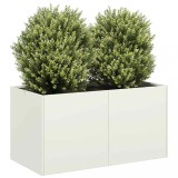 vidaXL Jardinieră alb 80x40x40 cm Oțel laminat la rece