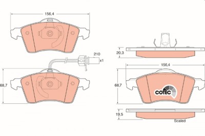 TRW GDB1391 COTEC set placute frana,frana disc foto