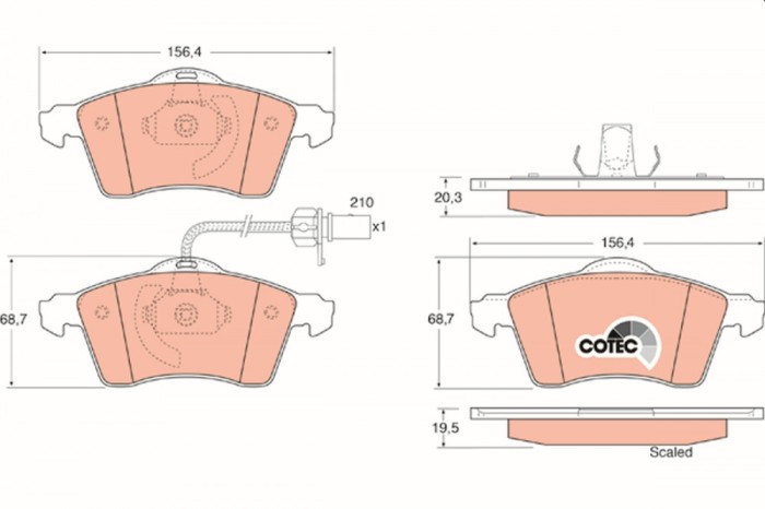 TRW GDB1391 COTEC set placute frana,frana disc