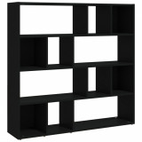 Bibliotecă/Separator cameră, negru, 105x24x102 cm