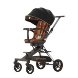 Carucior 3in1, 6-36 luni, pliabil, tavita masa, centura de siguranta, roti 360, suport pahar, copertina, negru