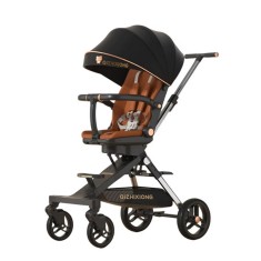 Carucior 3in1, 6-36 luni, pliabil, tavita masa, centura de siguranta, roti 360, suport pahar, copertina, negru