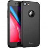 Husa Apple iPhone 8 Plus IPAKY Full Cover 360 Negru + Folie Cadou, Flippy