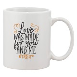 Cana alba personalizata &#039;Love was made for you and me&#039;, INOVATIX&reg;. 330ml, Oem