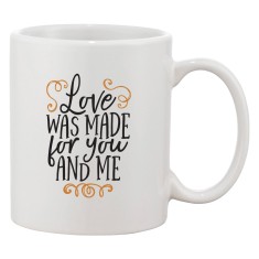 Cana alba personalizata 'Love was made for you and me', INOVATIX&reg;. 330ml