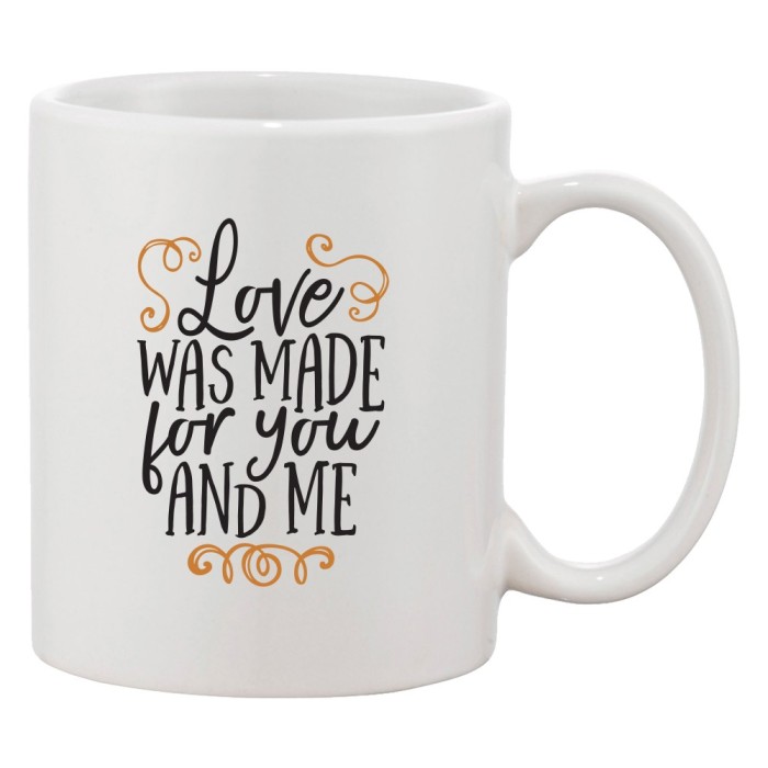 Cana alba personalizata &#039;Love was made for you and me&#039;, INOVATIX&reg;. 330ml
