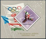 Coliță Ungaria 1967 - Jocurile Olimpice de Iarnă Grenoble 1968, Hochei pe Gheață (Bloc 62 A) - MNH -A101