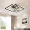 Lustra LED cu telecomanda si cristal BLAKELY RGB 166W, 3 Patrate, lumina Rece/Calda/Neutra, Dimabila, Negru ModernLight Concept
