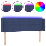 Cumpara ieftin Tablie de pat cu LED, albastru, 147x16x78/88 cm, textil