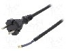 Cablu alimentare AC, 2m, 2 fire, culoare negru, cabluri, CEE 7/17 (C) mufa, PLASTROL - W-97187