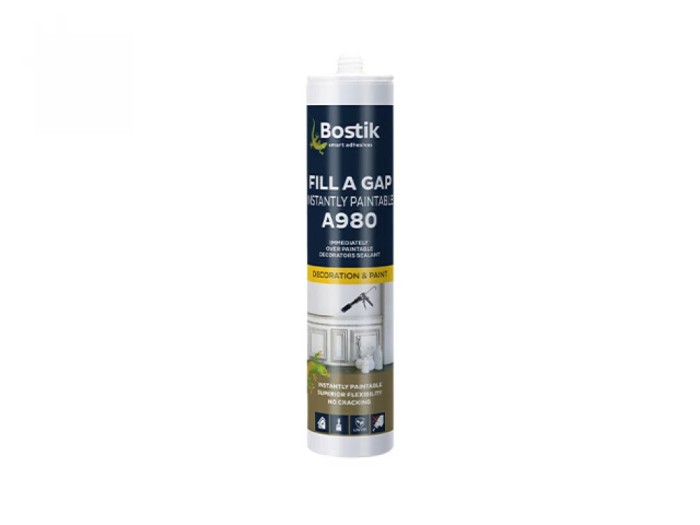 Etansant Acryl A980 Bostik Poate fi vopsit imediat Alb 300 ml