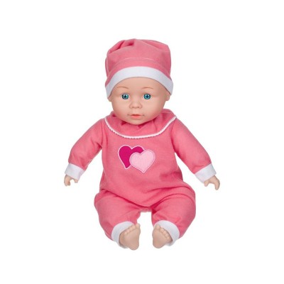 Papusa Bebelus cu imbracaminte Inimioare, 35 cm, Fucsia, ATU-086774 foto