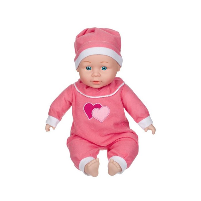 Papusa Bebelus cu imbracaminte Inimioare, 35 cm, Fucsia, ATU-086774