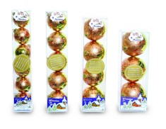 Set 4 globuri 70mm aurii decor Tamisse foto