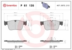 BREMBO P 61 135 PRIME LINE set placute frana,frana disc