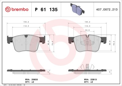 BREMBO P 61 135 PRIME LINE set placute frana,frana disc foto