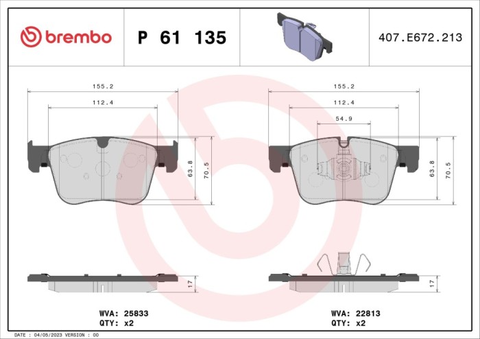 BREMBO P 61 135 PRIME LINE set placute frana,frana disc