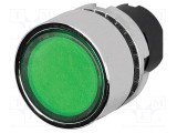 Comutator EAO 22mm Acţionat prin Apăsare Verde IP65