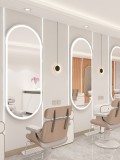 Consola de coafură consola de frizerie consola de cosmetică oglindă LED cu ramă de aluminiu 170x70 PRO