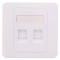 Capac priza RJ45 fara Keystone 2 porturi alb Well