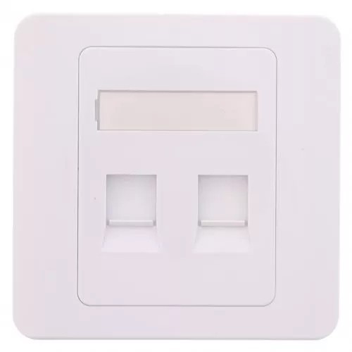 Capac priza RJ45 fara Keystone 2 porturi alb Well