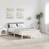 VidaXL Cadru de pat Alb și gri deschis 120 x 200 cm Lemn masiv de pin 878683